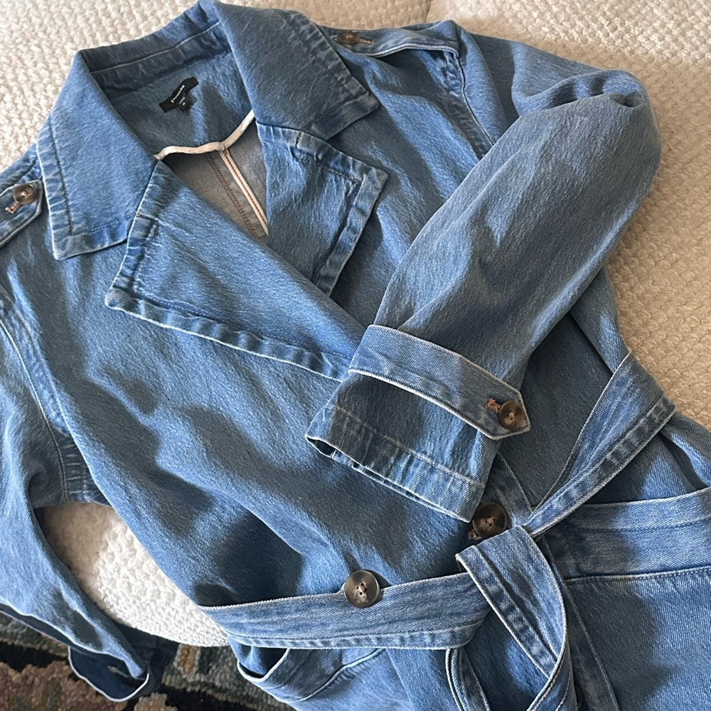 Express Brand Denim Belted Trench Coat/M